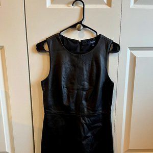 Madewell Paneled 100% Leather Shift Dress Black Jumper Style 05166 US Size 4